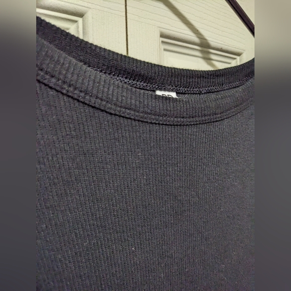 BP NWT Black Long Sleeve Ribbed Sheer Shirt Size Medium - Picture 7 of 8